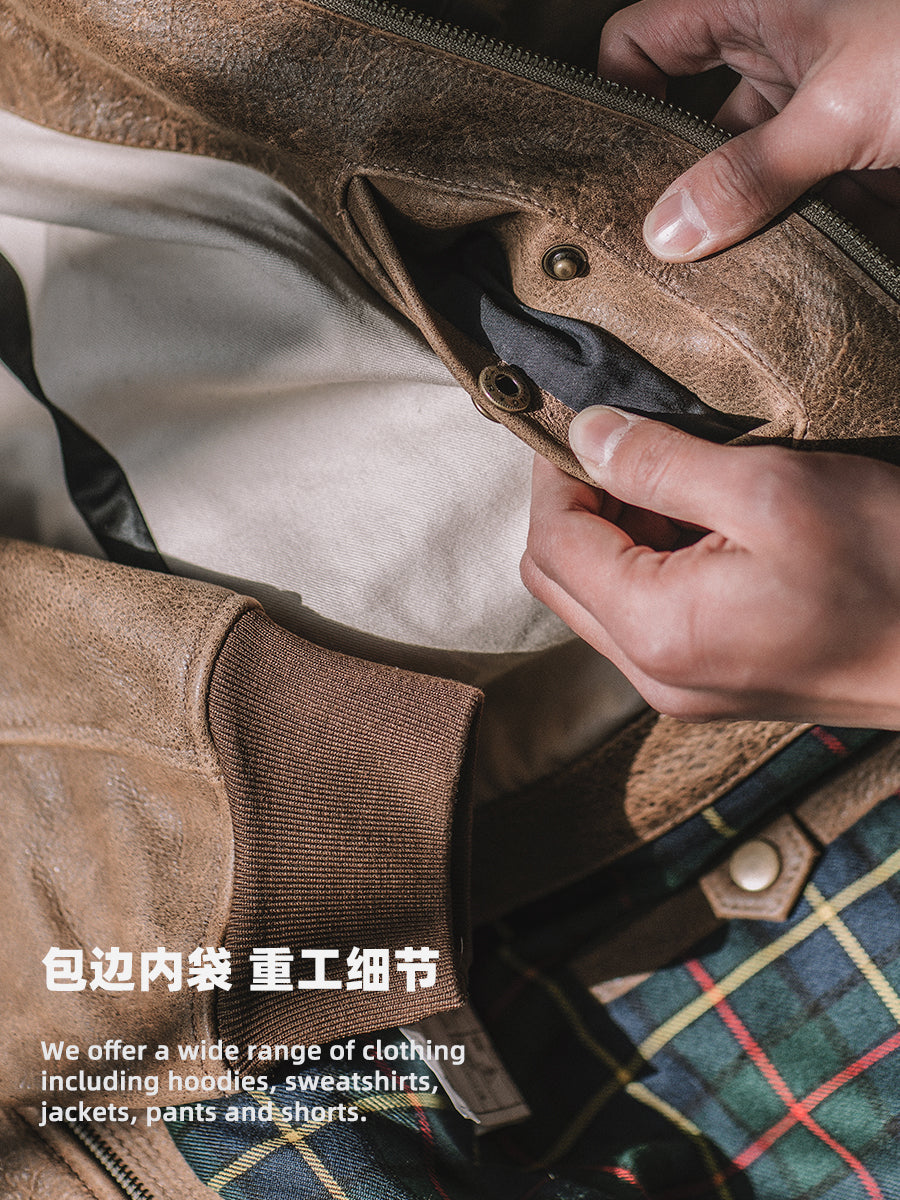 Leather Engineer Bomber Jacket