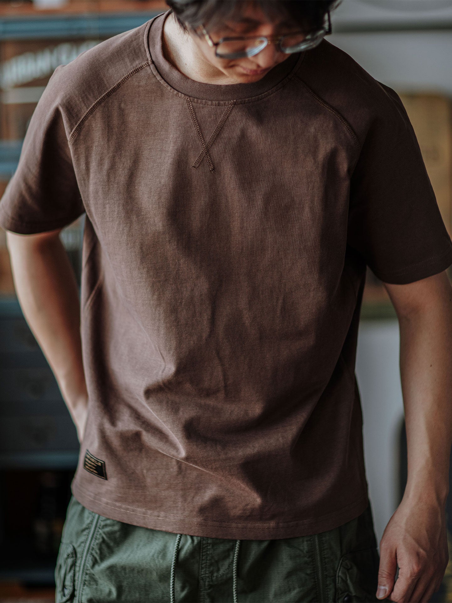 Raglan Sleeves Crewneck T-Shirt