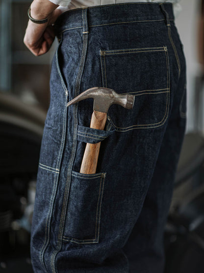 Raw Denim Vintage Double-Front Selvedge Jeans