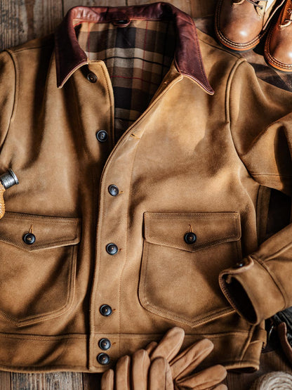 Classic Silhouette Leather Trucker Jacket