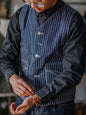STRIPE INDIGO DENIM WORK VEST