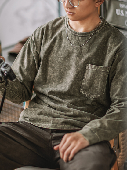 Garment Dyed Long Sleeved T-shirt