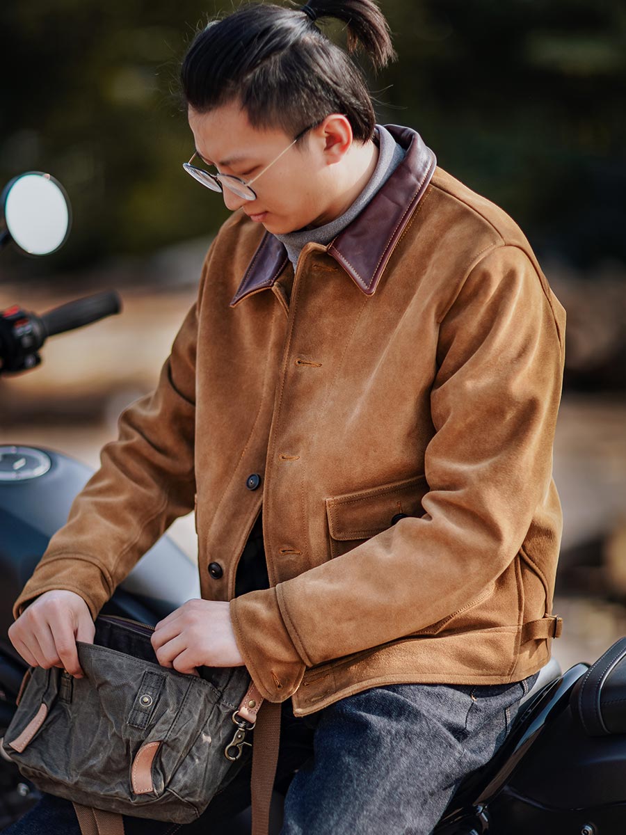 Classic Silhouette Leather Trucker Jacket