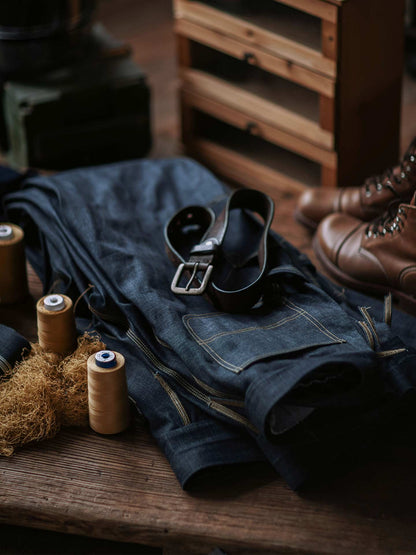 Raw Denim Vintage Double-Front Selvedge Jeans