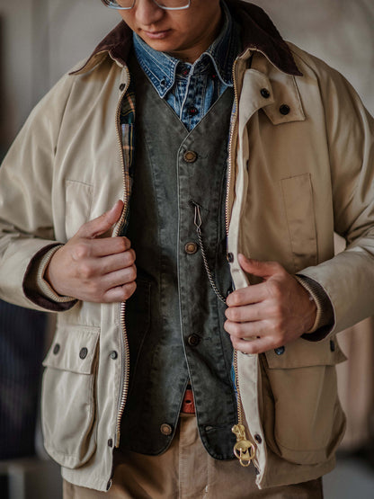 STRIPE INDIGO DENIM WORK VEST