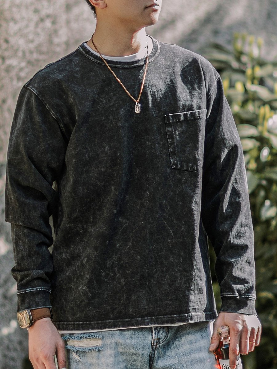 Garment Dyed Long Sleeved T-shirt