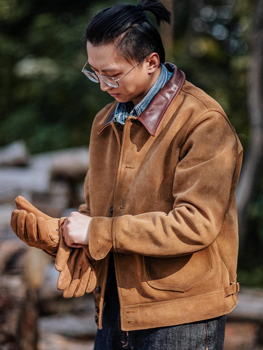 Classic Silhouette Leather Trucker Jacket