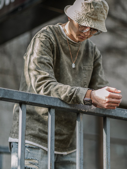 Garment Dyed Long Sleeved T-shirt