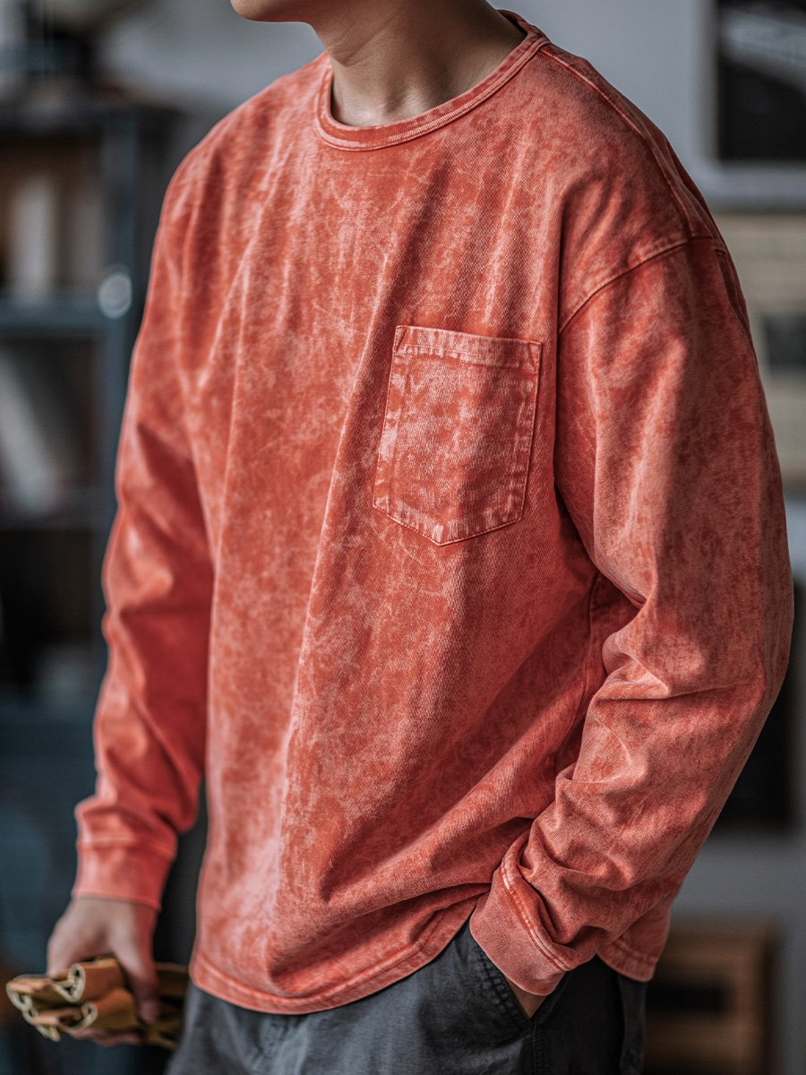 Garment Dyed Long Sleeved T-shirt