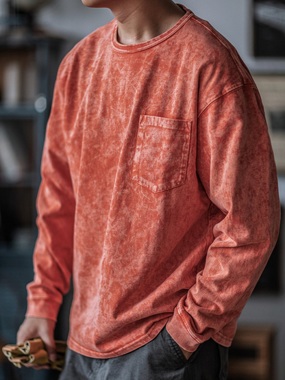 Garment Dyed Long Sleeved T-shirt