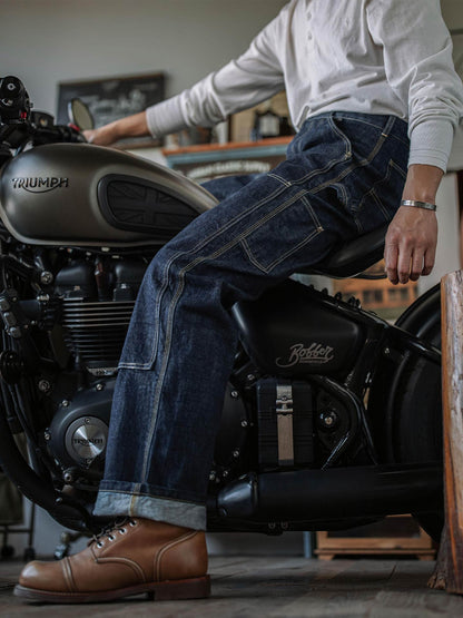 Raw Denim Vintage Double-Front Selvedge Jeans
