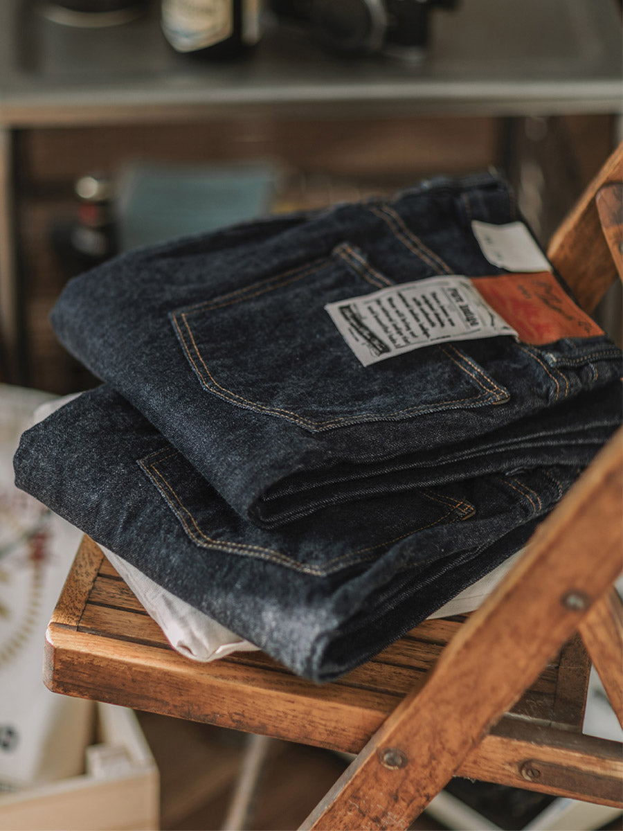 Selvedge Raw Denim Straight Jeans