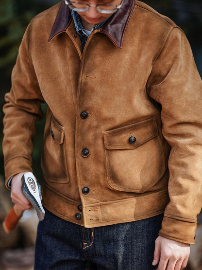 Classic Silhouette Leather Trucker Jacket
