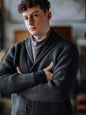Shawl-Collar Waffle Cardigan