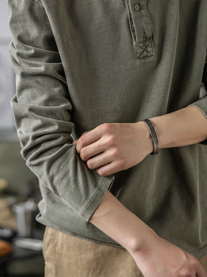 Vintage Long Sleeve Henley Shirt