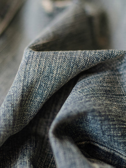 Distressed Denim Contrast Overalls