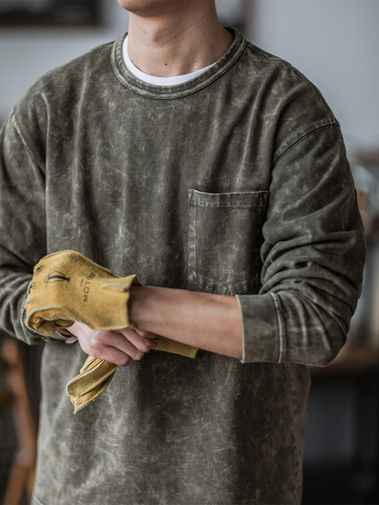 Garment Dyed Long Sleeved T-shirt