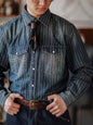 Striped Western denim shirt