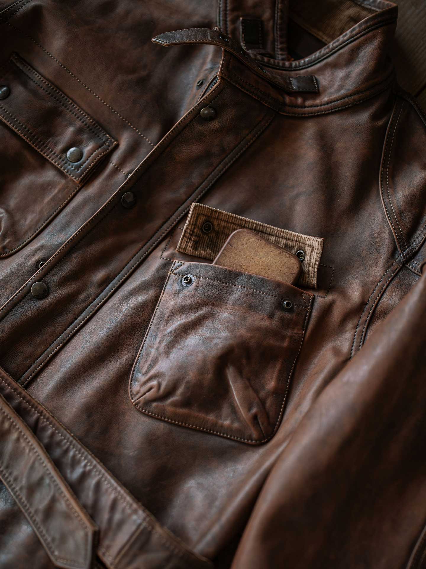 International  Multi-Pocket Leather Jacket