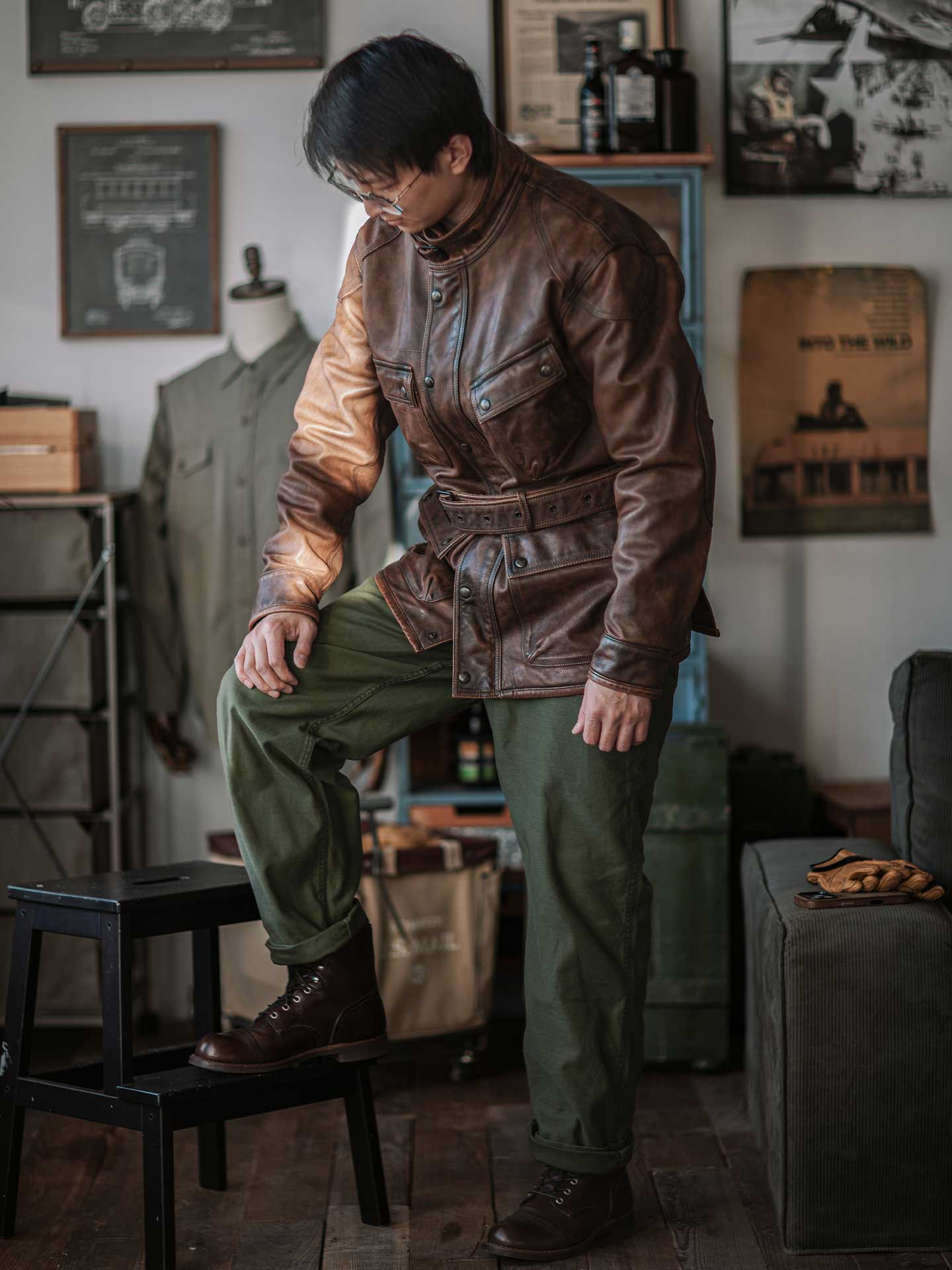 International  Multi-Pocket Leather Jacket