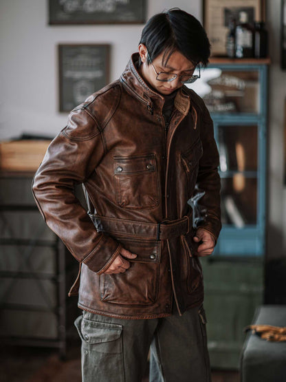 International  Multi-Pocket Leather Jacket