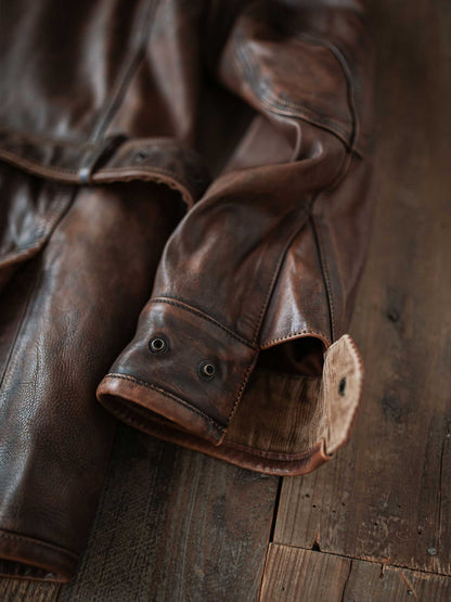 International  Multi-Pocket Leather Jacket