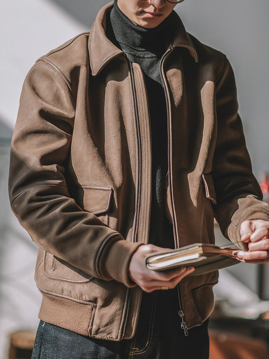 Leather Engineer  Bomber Jacket