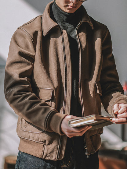 Leather Engineer  Bomber Jacket
