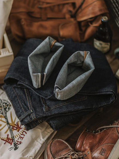 Selvedge Raw Denim Straight Jeans
